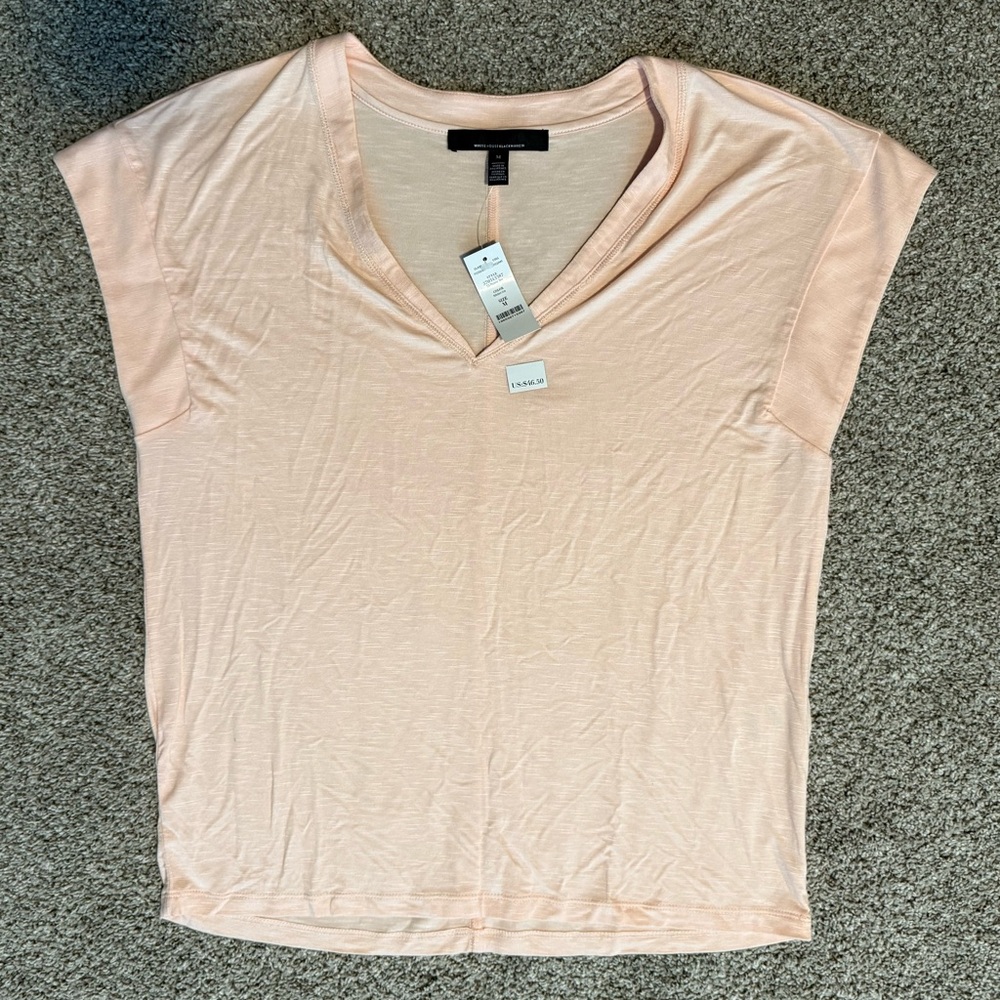 White House Black Market Soft Pink Short Sleeve Tee